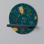 AUTUMN INSECTS Prateleira Redonda Decorativa em Acabamento Preto