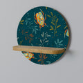 AUTUMN INSECTS Round Art Shelf In Oak Effect