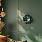 AUTUMN INSECTS Round Art Shelf In Oak Effect