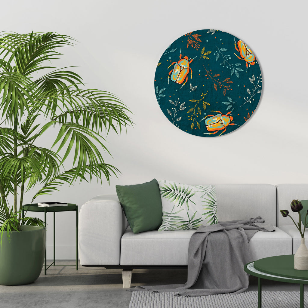 AUTUMN INSECTS Round Wall Art