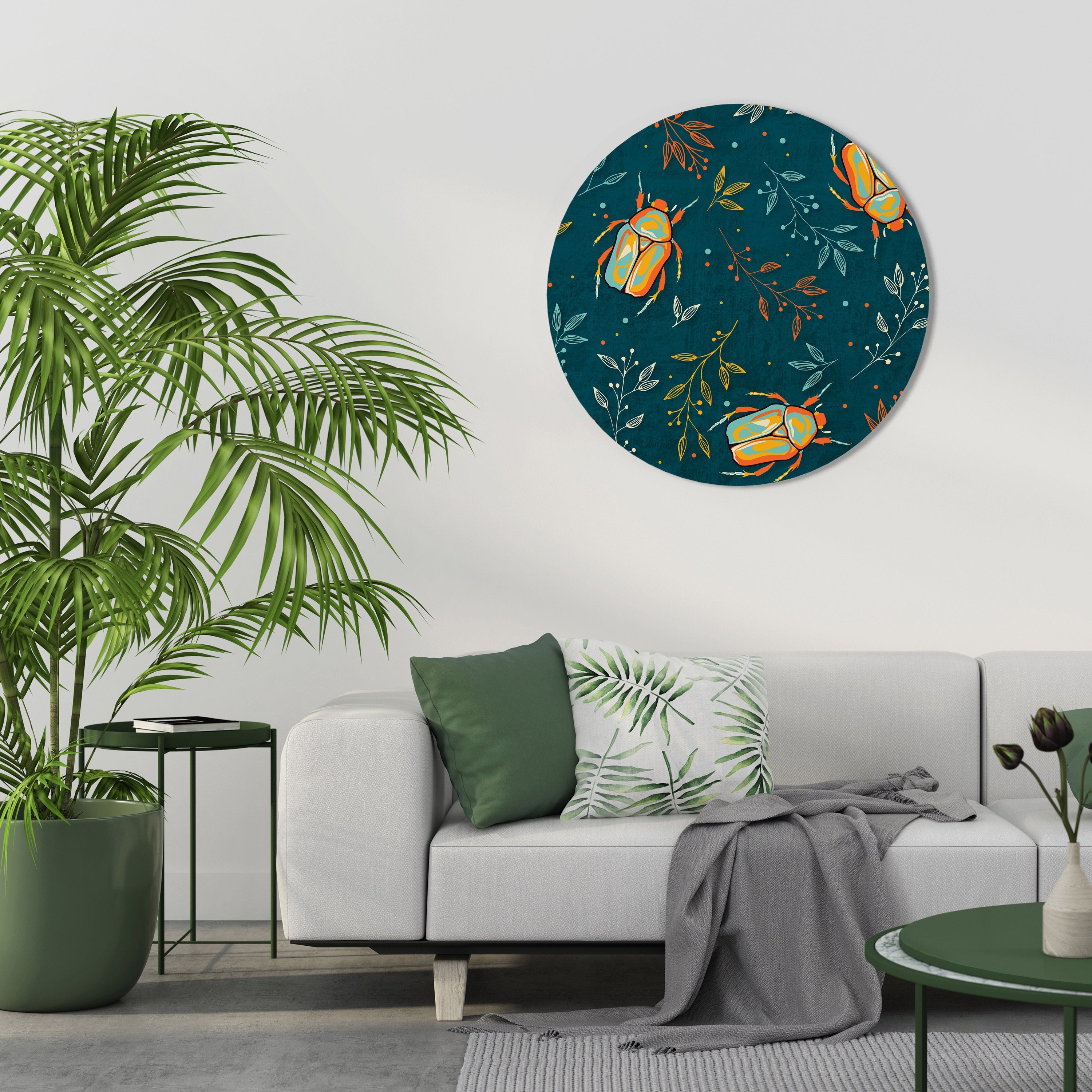 AUTUMN INSECTS Round Wall Art