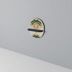 DANCING PREDATORS Prateleira Oval Decorativa em Acabamento Preto