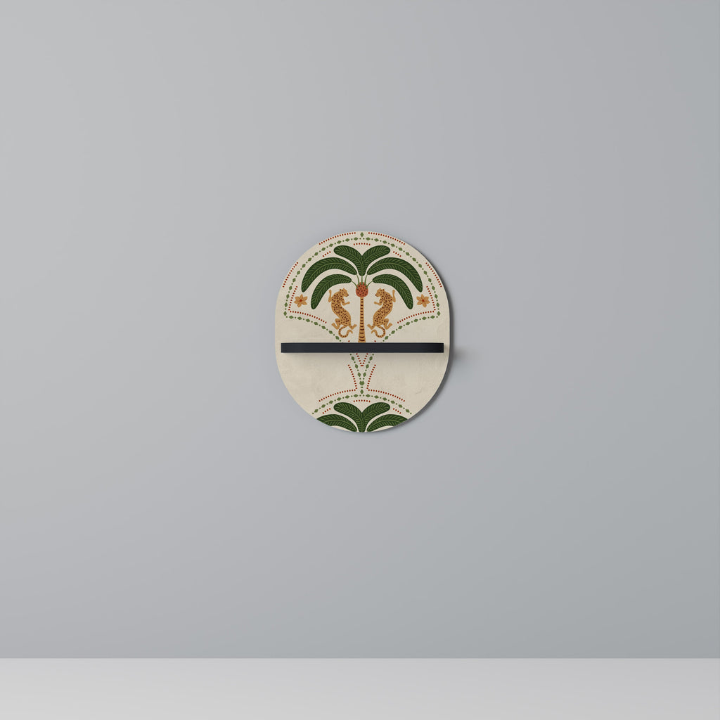 DANCING PREDATORS Prateleira Oval Decorativa em Acabamento Preto