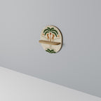 DANCING PREDATORS Prateleira Oval Decorativa em Efeito Carvalho