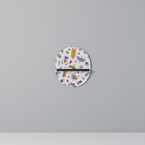 COLORFUL INSECTS Oval Art Shelf In Black Finish