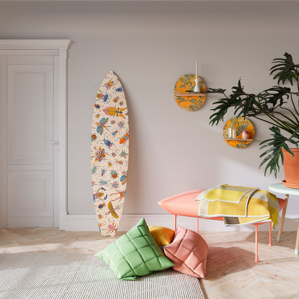 COLORFUL INSECTS Painel Decorativo Prancha de Surf