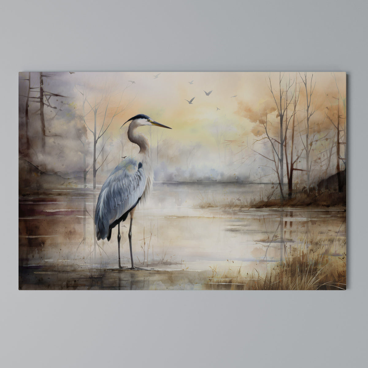 HERON DAYDREAM Horizontal Canvas Print