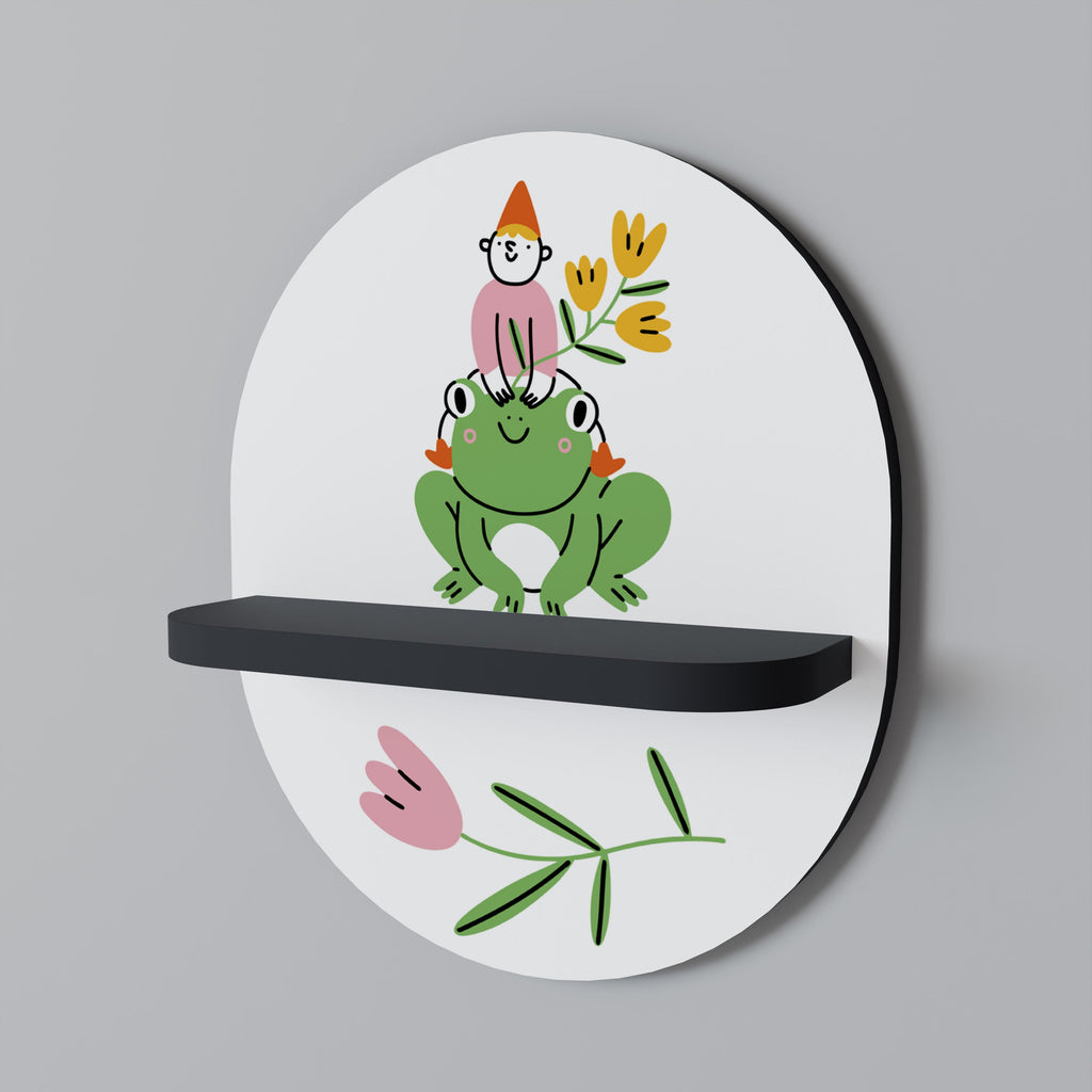 GARDEN INHABITANTS Prateleira Oval Decorativa em Acabamento Preto