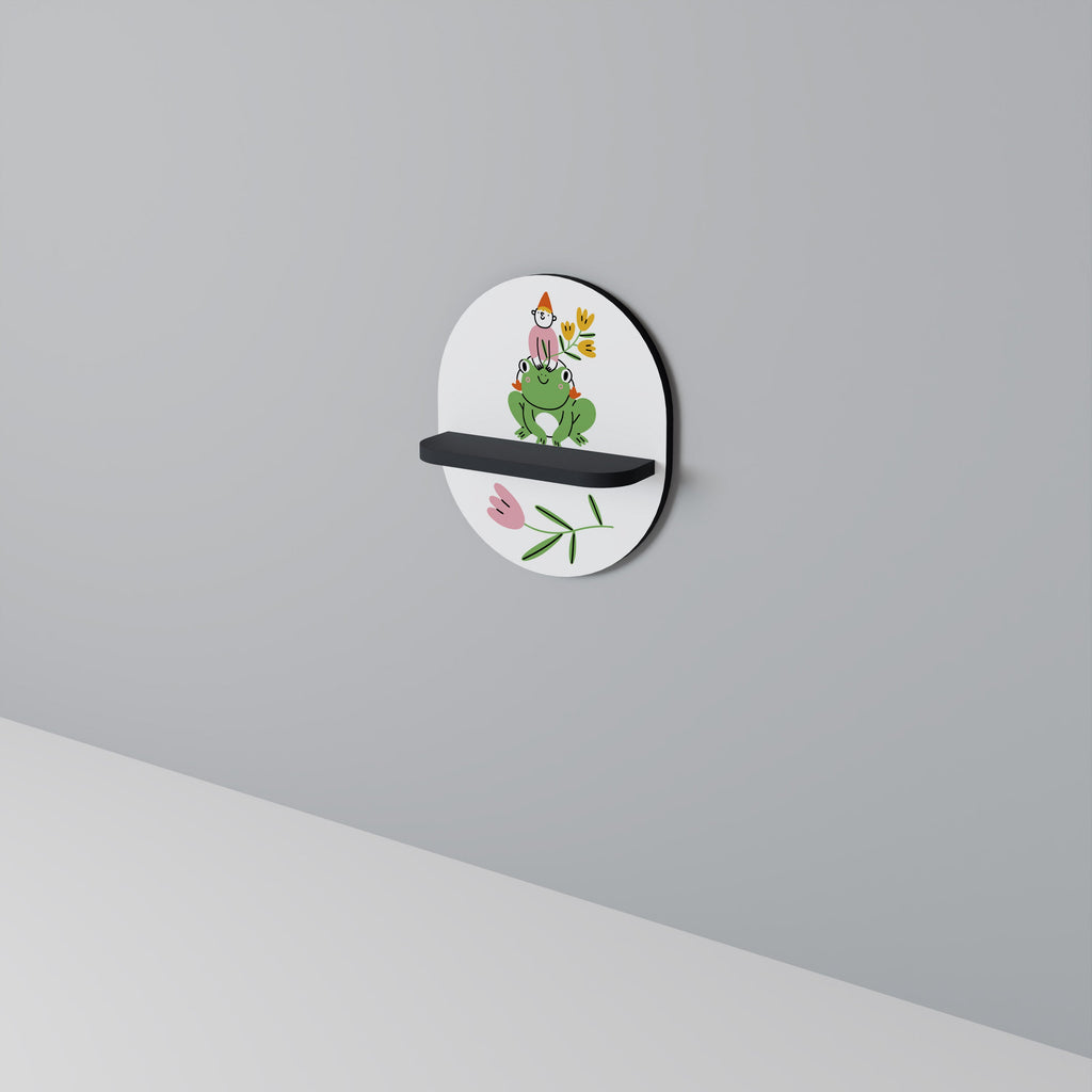 GARDEN INHABITANTS Prateleira Oval Decorativa em Acabamento Preto