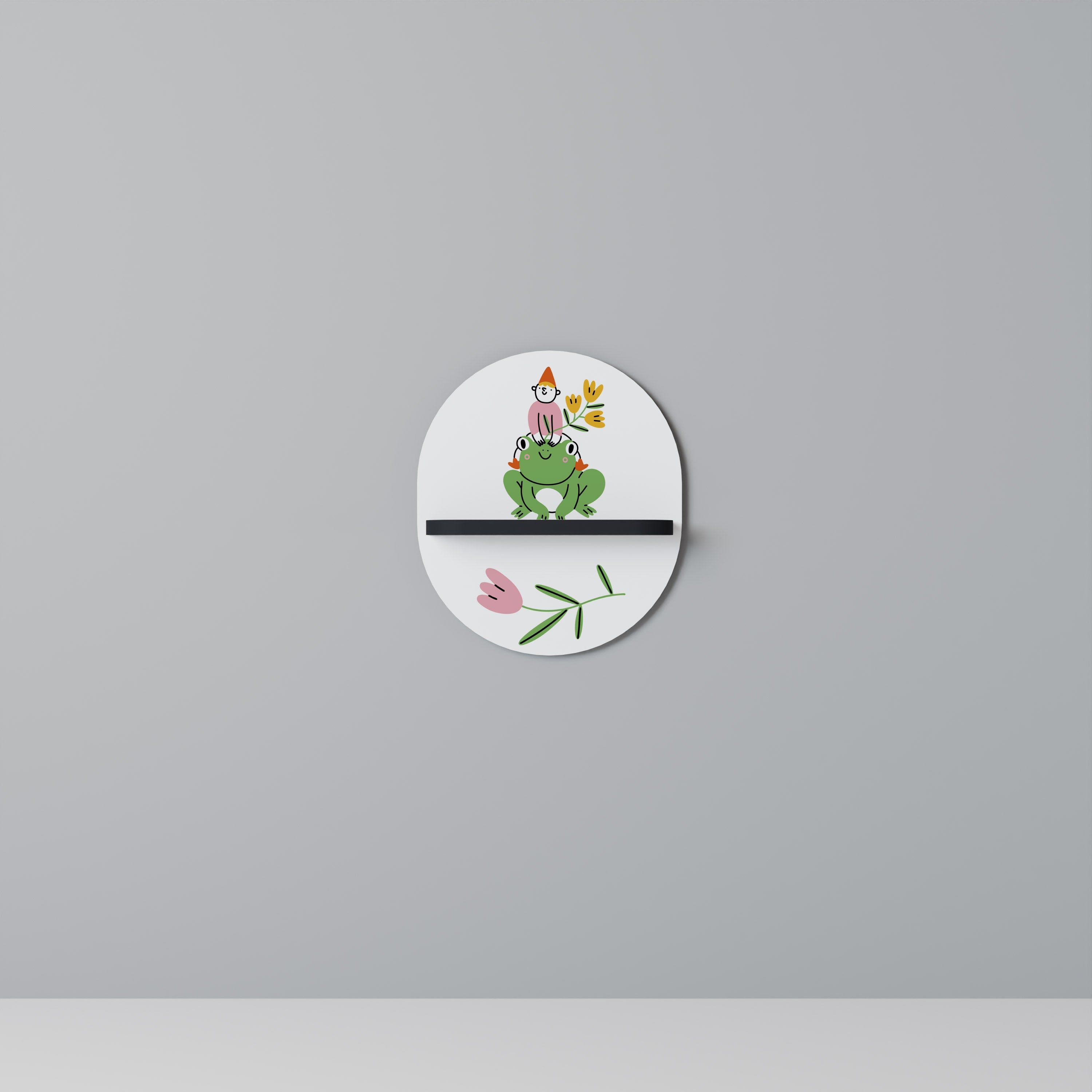 GARDEN INHABITANTS Prateleira Oval Decorativa em Acabamento Preto