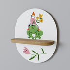 GARDEN INHABITANTS Prateleira Oval Decorativa em Efeito Carvalho