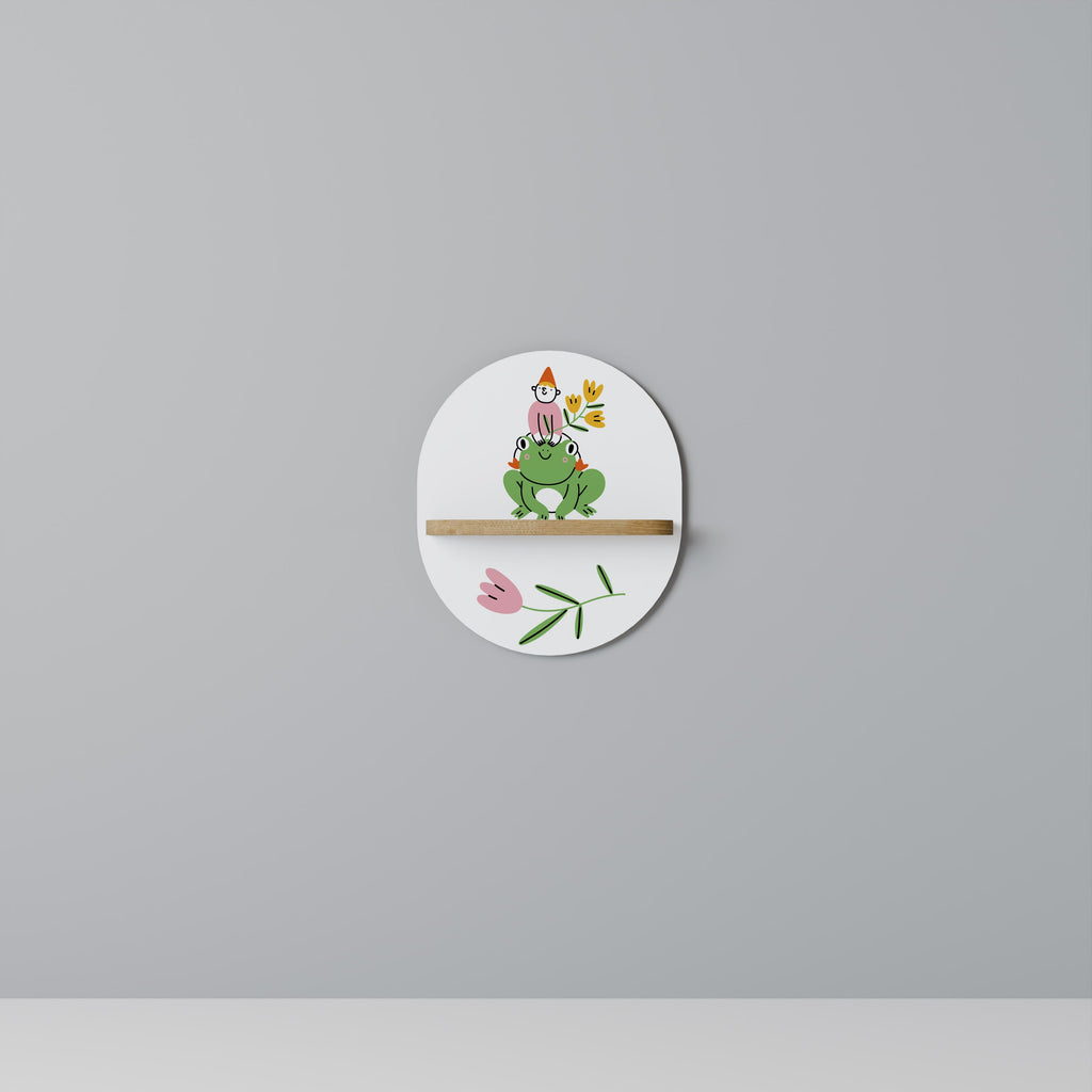 GARDEN INHABITANTS Prateleira Oval Decorativa em Efeito Carvalho