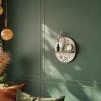 GARDEN INHABITANTS Prateleira Oval Decorativa em Efeito Carvalho