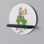 GARDEN INHABITANTS Prateleira Redonda Decorativa em Acabamento Preto