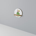 GARDEN INHABITANTS Prateleira Redonda Decorativa em Efeito Carvalho