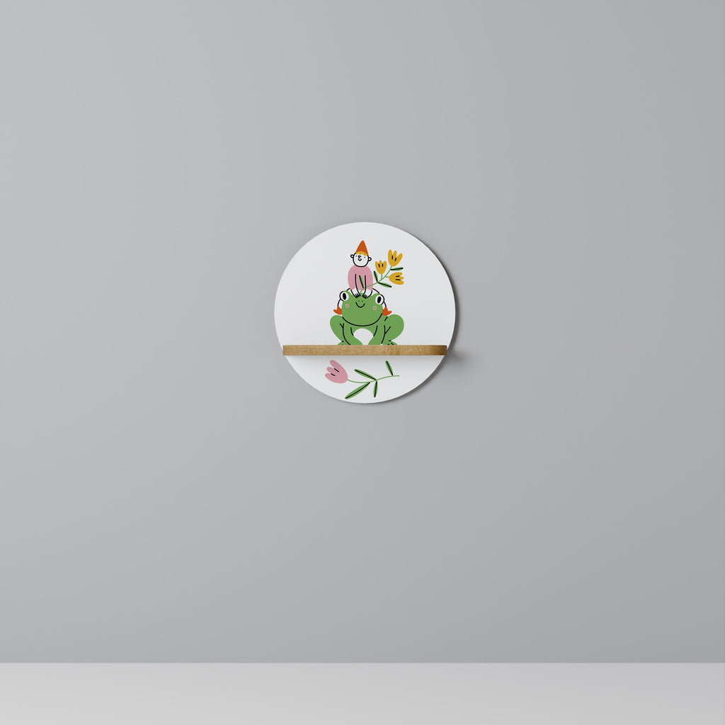 GARDEN INHABITANTS Prateleira Redonda Decorativa em Efeito Carvalho