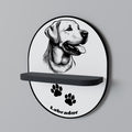 LABRADOR DOG Prateleira Oval Decorativa em Acabamento Preto