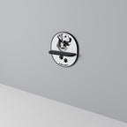 LABRADOR DOG Prateleira Oval Decorativa em Acabamento Preto