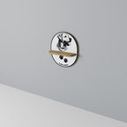 LABRADOR DOG Oval Art Shelf In Oak Effect