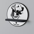 LABRADOR DOG Prateleira Redonda Decorativa em Acabamento Preto