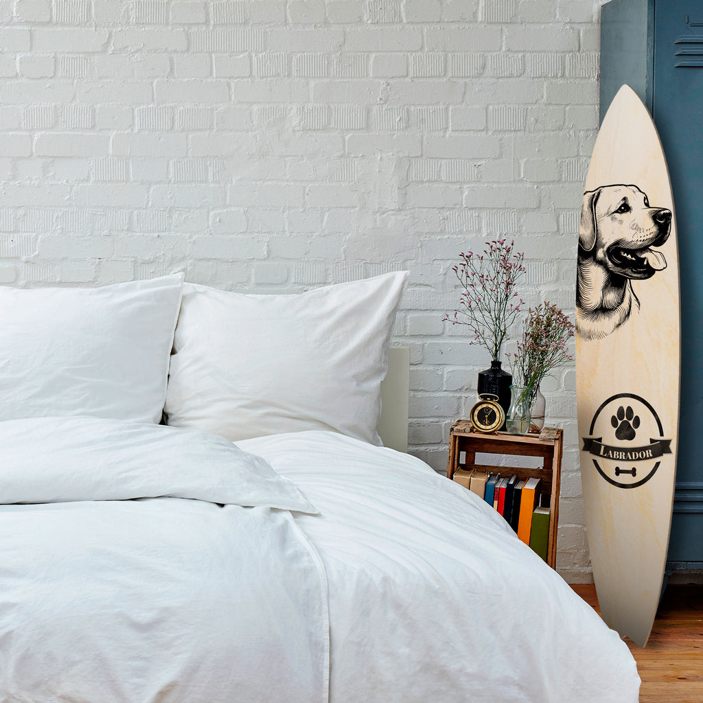 LABRADOR DOG Painel Decorativo Prancha de Surf