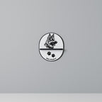 WHITE SHEPHERD DOG Prateleira Oval Decorativa em Acabamento Preto