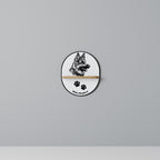 WHITE SHEPHERD DOG Prateleira Oval Decorativa em Efeito Carvalho