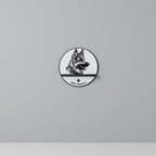 WHITE SHEPHERD DOG Prateleira Redonda Decorativa em Acabamento Preto