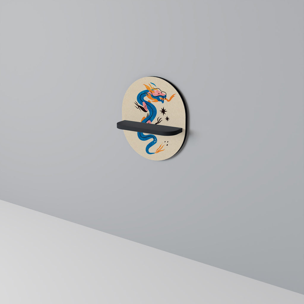 MYTHOLOGICAL CREATURES Prateleira Oval Decorativa em Acabamento Preto