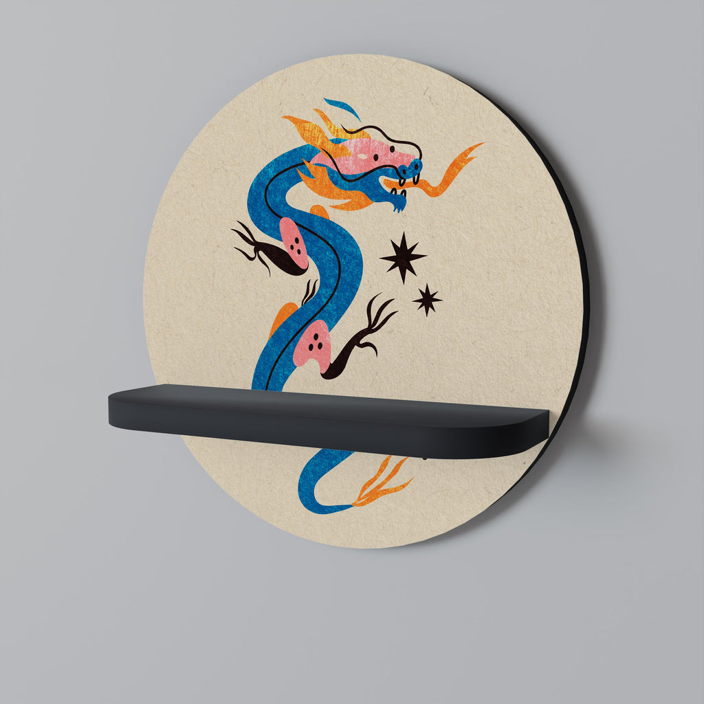 MYTHOLOGICAL CREATURES Prateleira Redonda Decorativa em Acabamento Preto