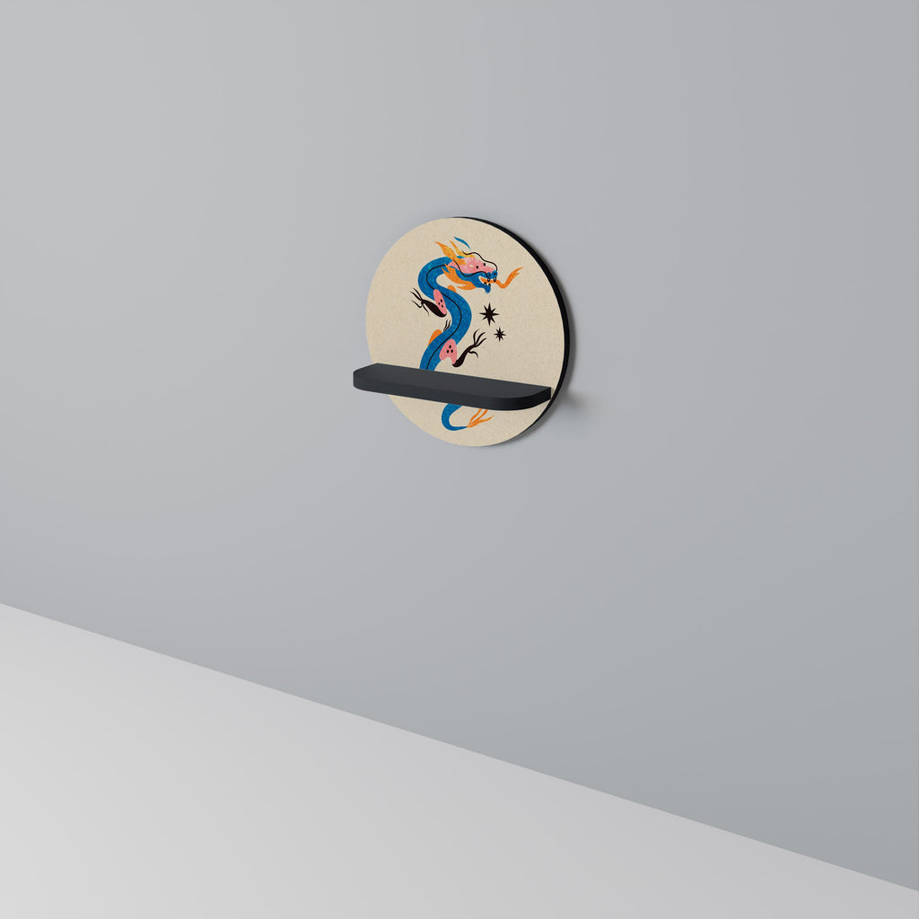 MYTHOLOGICAL CREATURES Prateleira Redonda Decorativa em Acabamento Preto