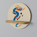 MYTHOLOGICAL CREATURES Prateleira Redonda Decorativa em Efeito Carvalho