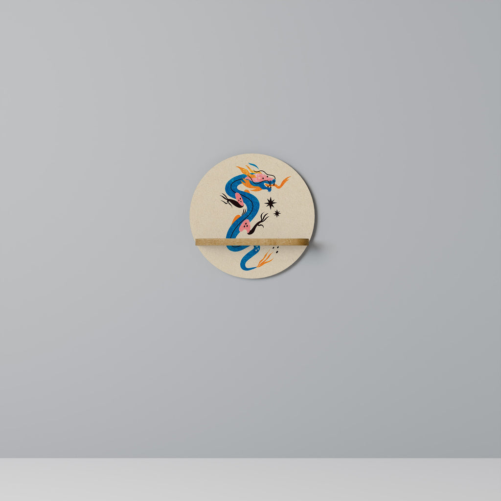 MYTHOLOGICAL CREATURES Prateleira Redonda Decorativa em Efeito Carvalho