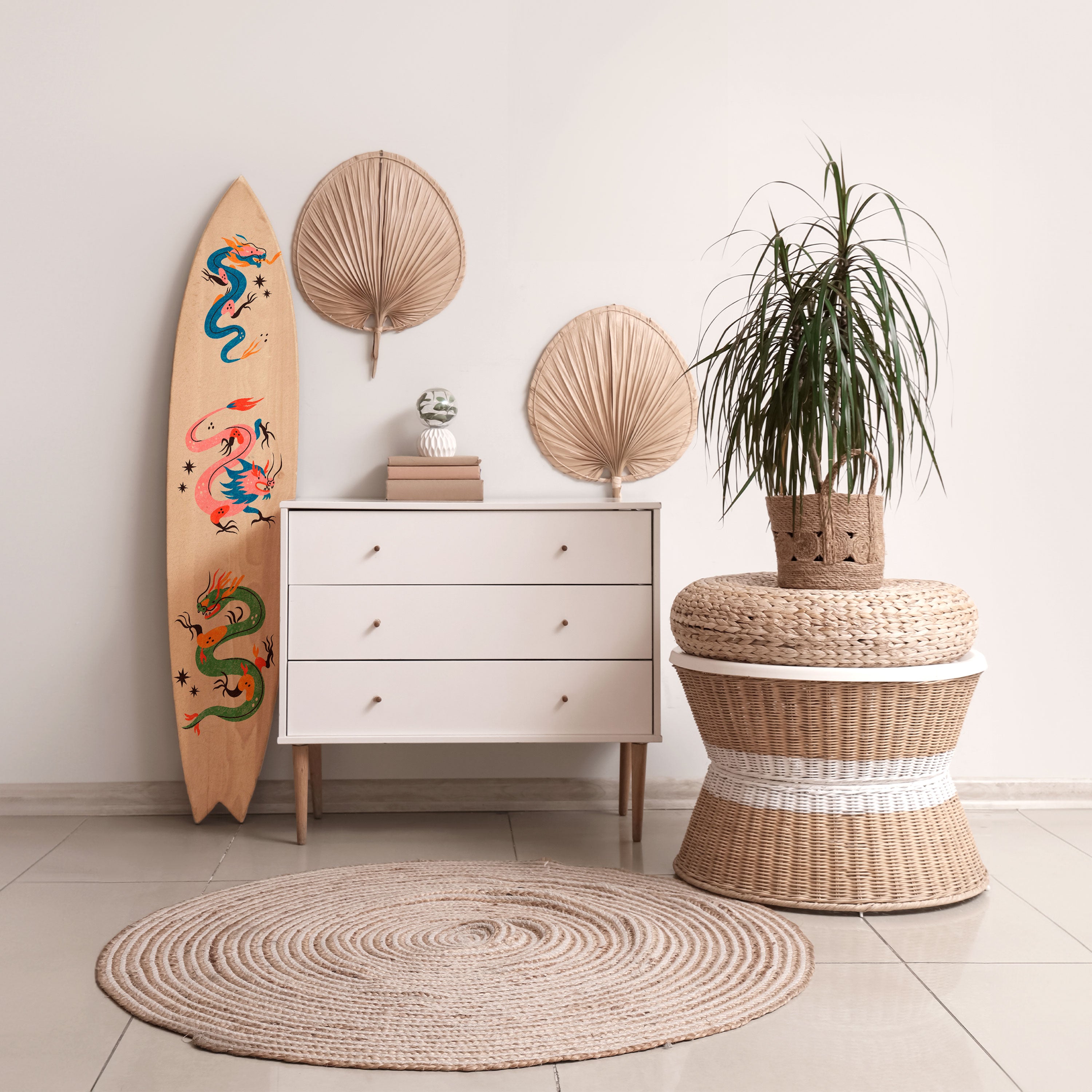 MYTHOLOGICAL CREATURES Painel Decorativo Prancha de Surf