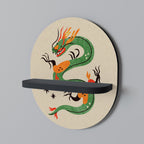 GREEN SKY GUARDIAN Prateleira Oval Decorativa em Acabamento Preto