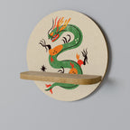 GREEN SKY GUARDIAN Prateleira Redonda Decorativa em Efeito Carvalho