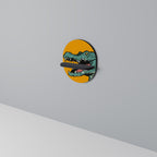 THREATENING GREETING Prateleira Oval Decorativa em Acabamento Preto