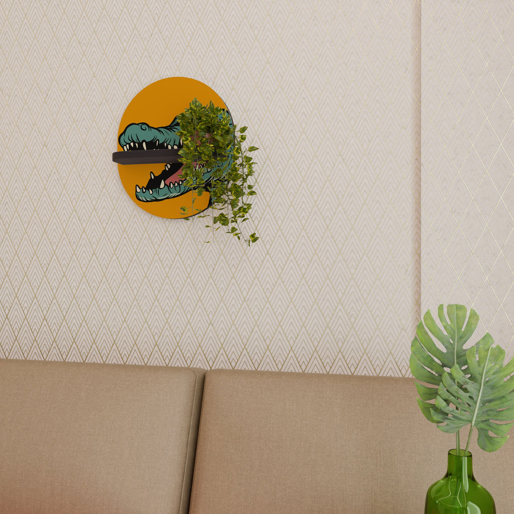 THREATENING GREETING Prateleira Oval Decorativa em Acabamento Preto