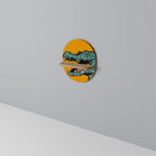 THREATENING GREETING Prateleira Oval Decorativa em Efeito Carvalho