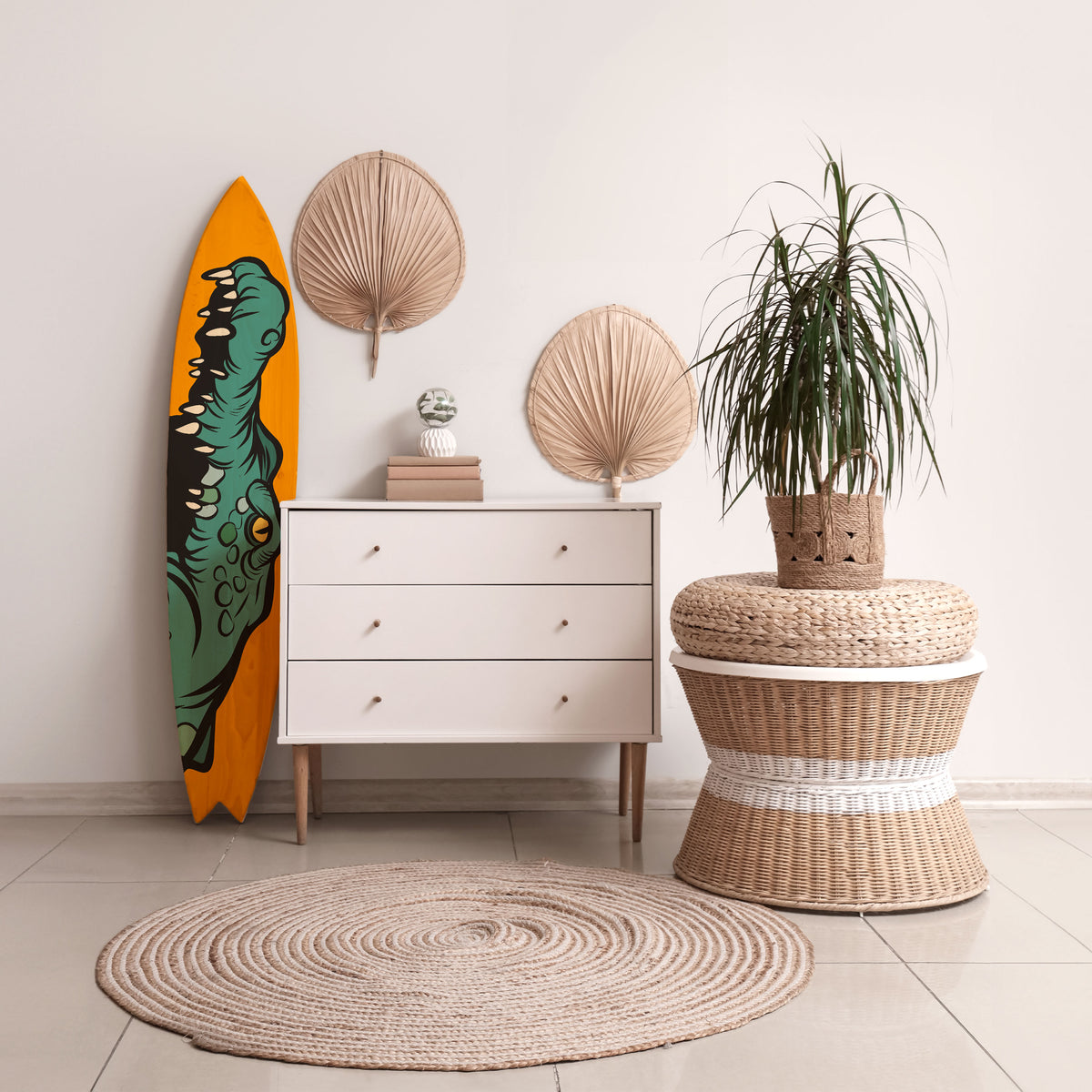 THREATENING GREETING Painel Decorativo Prancha de Surf