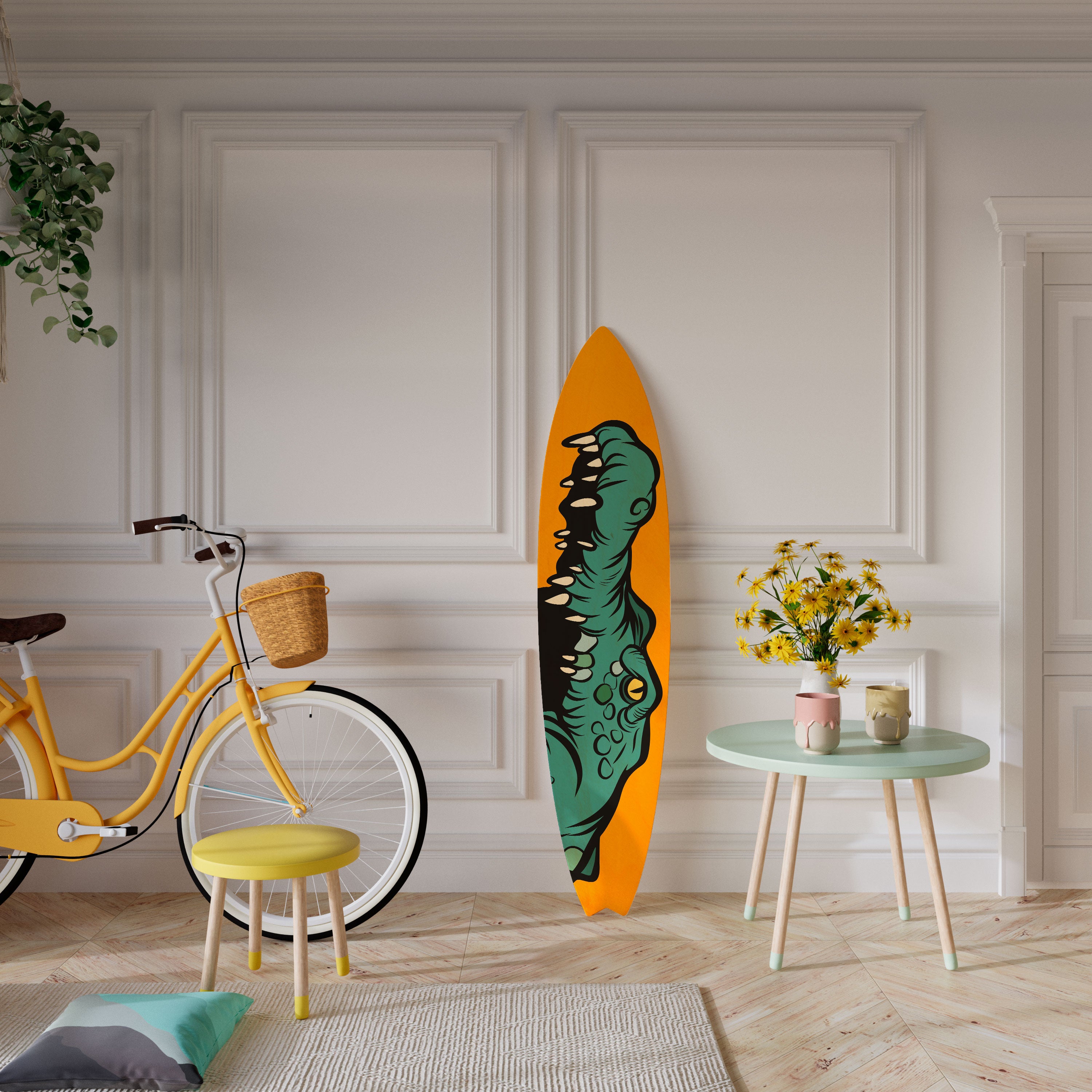 THREATENING GREETING Painel Decorativo Prancha de Surf