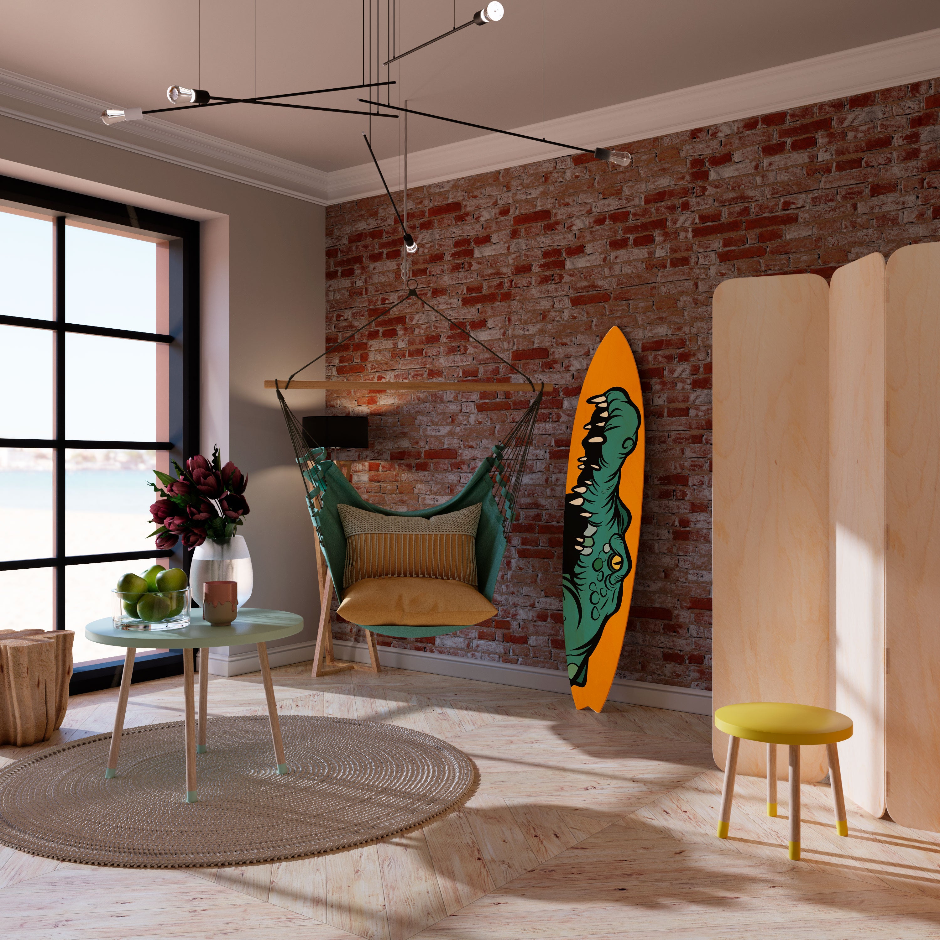 THREATENING GREETING Painel Decorativo Prancha de Surf