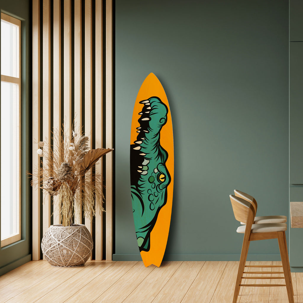 THREATENING GREETING Prancha de surf decorativa em contraplacado