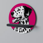 DALMATIAN SMILE Prateleira Redonda Decorativa em Acabamento Preto