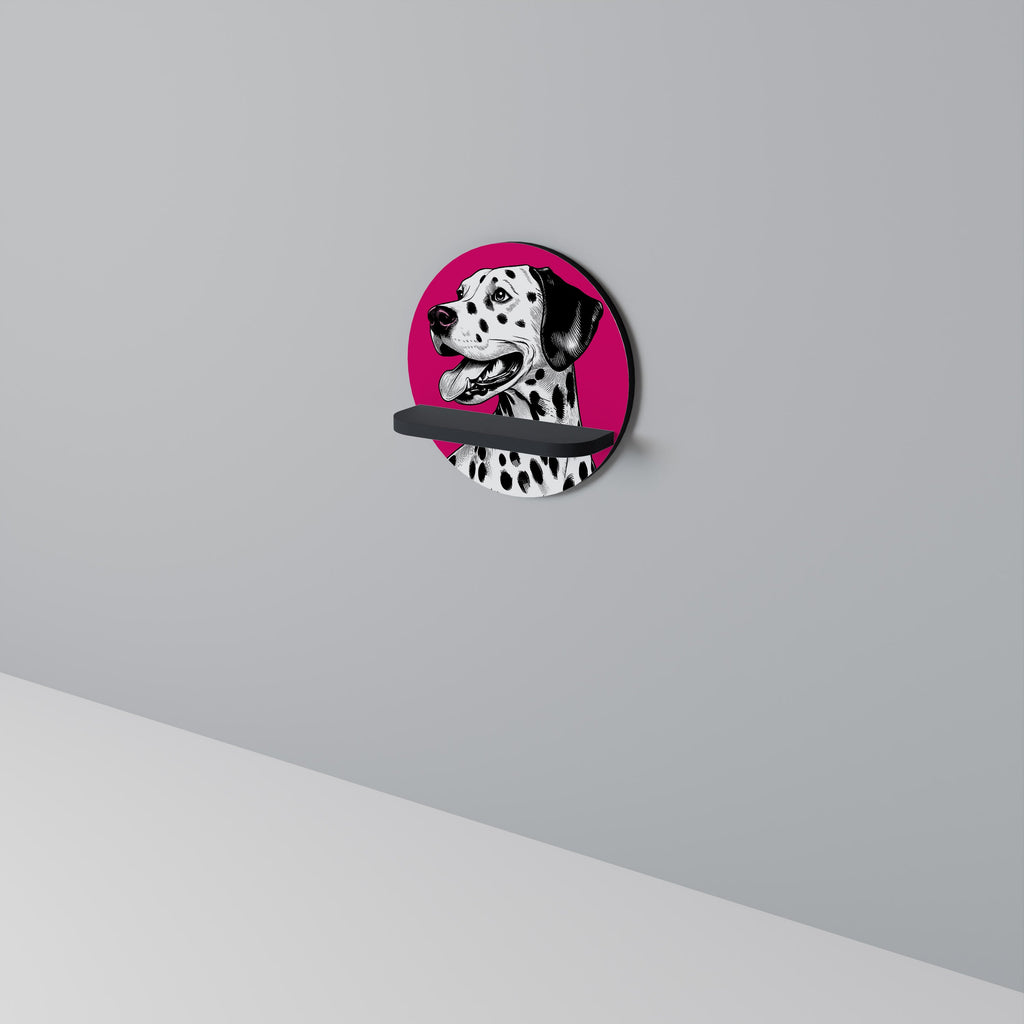 DALMATIAN SMILE Prateleira Redonda Decorativa em Acabamento Preto
