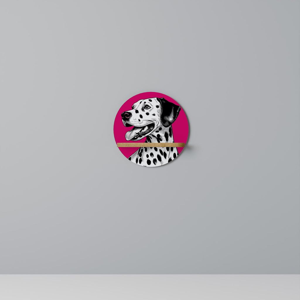DALMATIAN SMILE Prateleira Redonda Decorativa em Efeito Carvalho