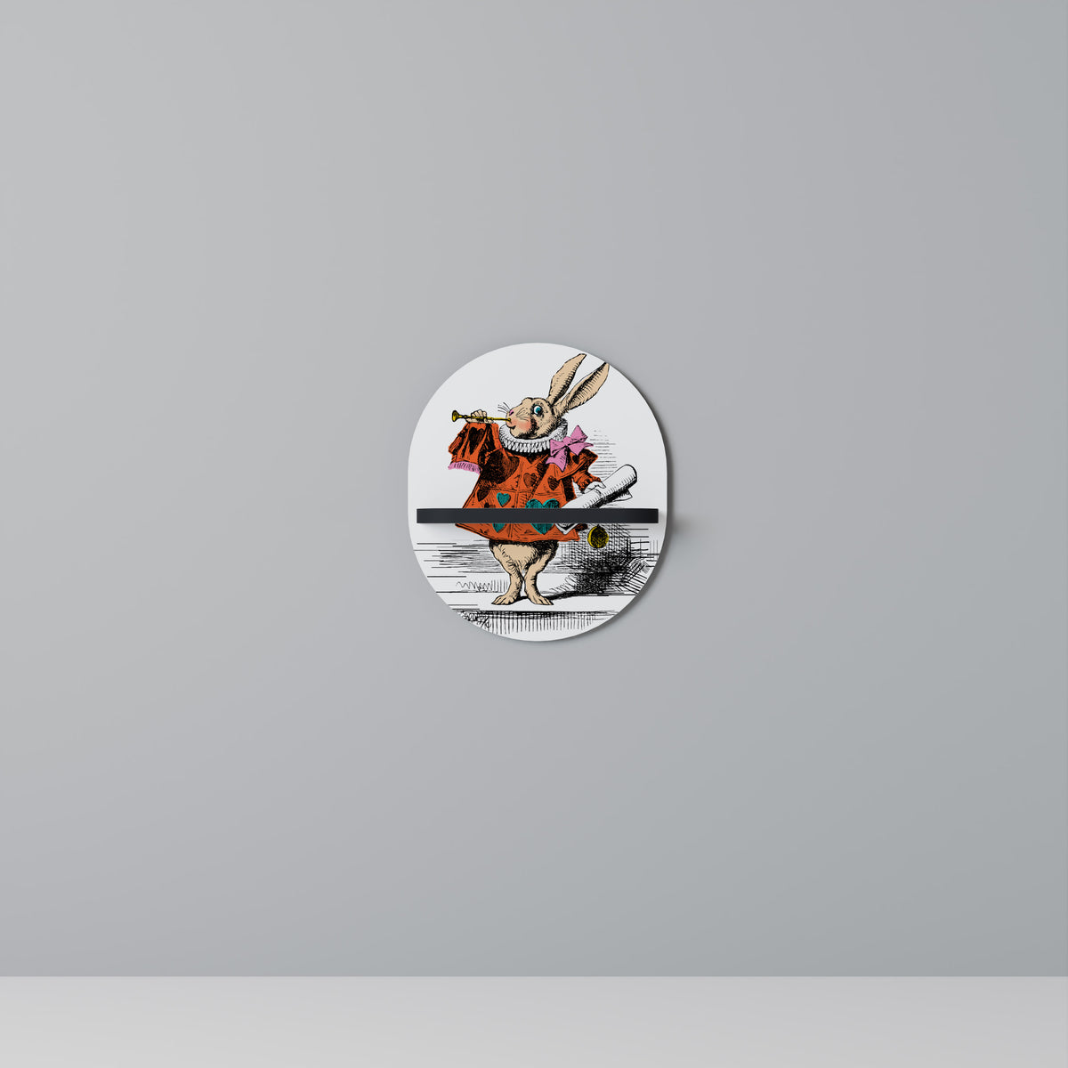 COLORFUL WHITE RABBIT Art Shelf