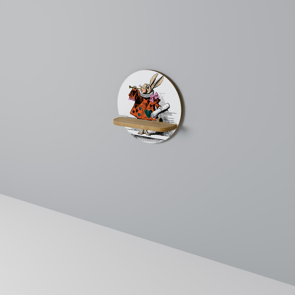 COLORFUL WHITE RABBIT Art Shelf