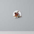 COLORFUL WHITE RABBIT Prateleira Redonda Decorativa em Efeito Carvalho