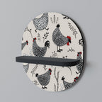 HAPPY HENS Prateleira Oval Decorativa em Acabamento Preto